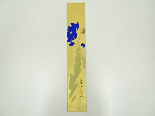 JAPANESE ART / TANZAKU HAND PAINTED / GENTIAN 